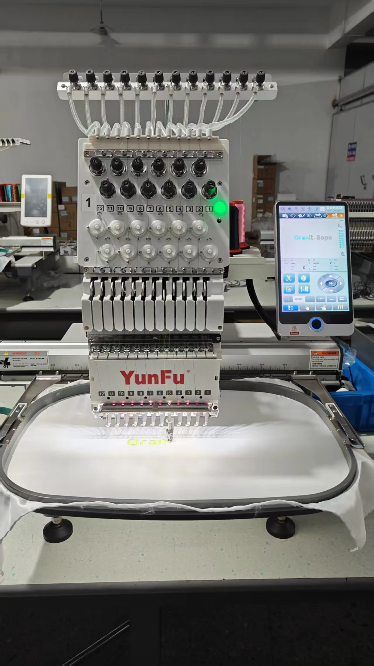 Computerized Automatic Flat Cap Embroidery Machine 15 Needles 350x500mm Embroidery Area New
