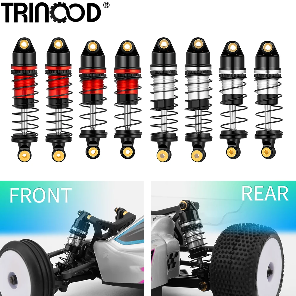 TRINOOD 4Pcs Alu Alloy Front Rear Shock Absorber Damper for Lo-si 1/24 Micro-B 2WD Buggy Upgrade Parts
