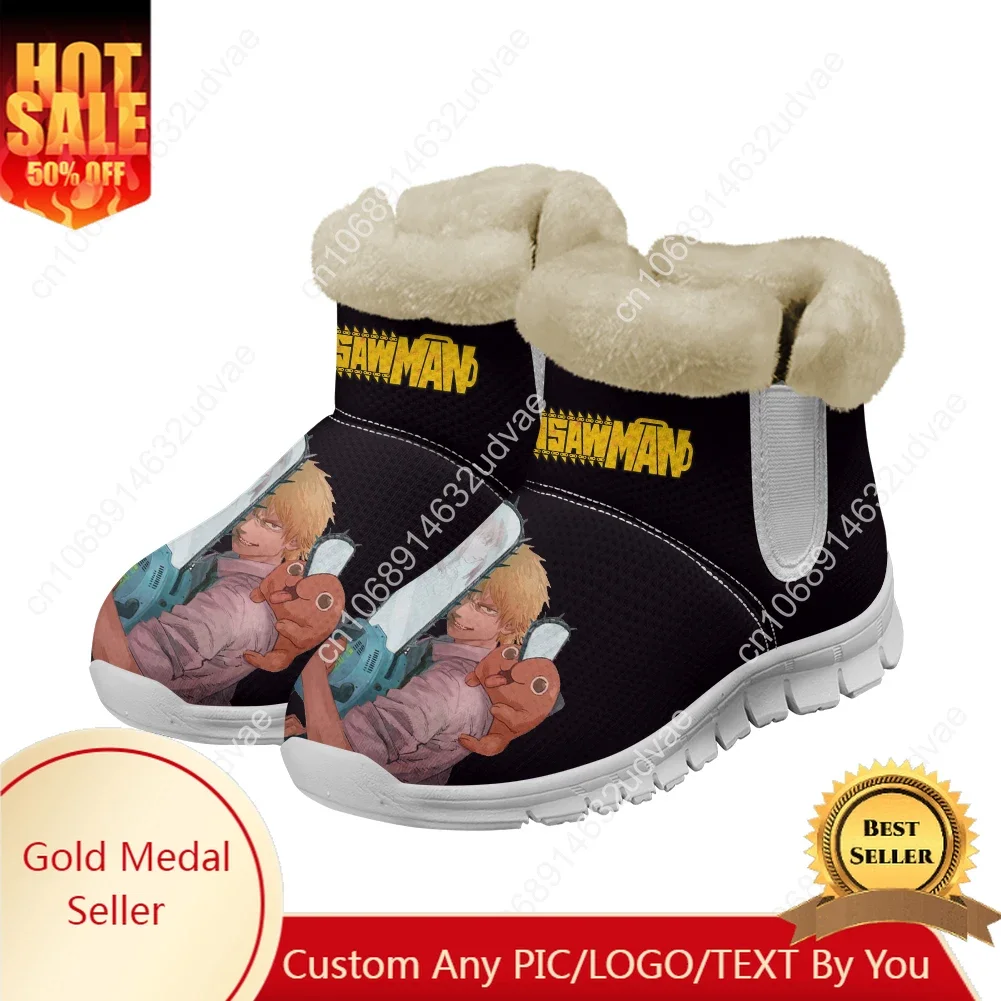 

C-Chainsaw Man Snow Boots Mens Womens Teenager Shoes Keep Warm High Quality Casual Lightweight Couple Sports Custom Sneakers