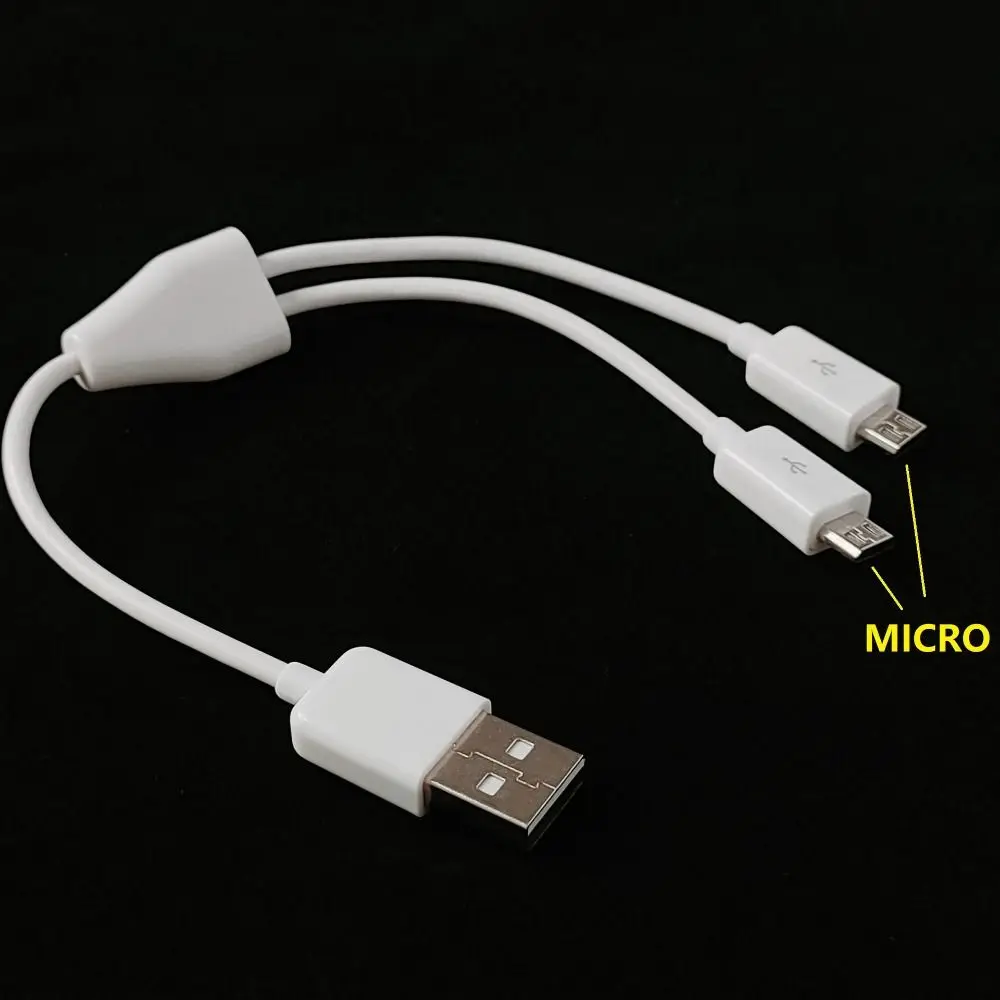 

Micro USB To USB 2 Port Micro USB Cable Y Splitter 2 Port Y Splitter Charging Cable Multifunction Dual 2 in 1 Cord Cables Wire