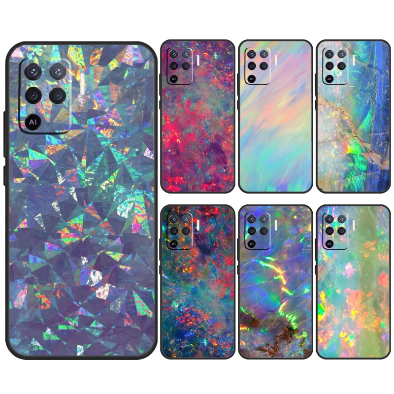 Opal Stone Iridescent For OPPO A79 A54 A74 A94 A58 A78 A98 A5 A9 A53 A52 A72 A15 A16 A17 A57 A77 A76 A96 Case