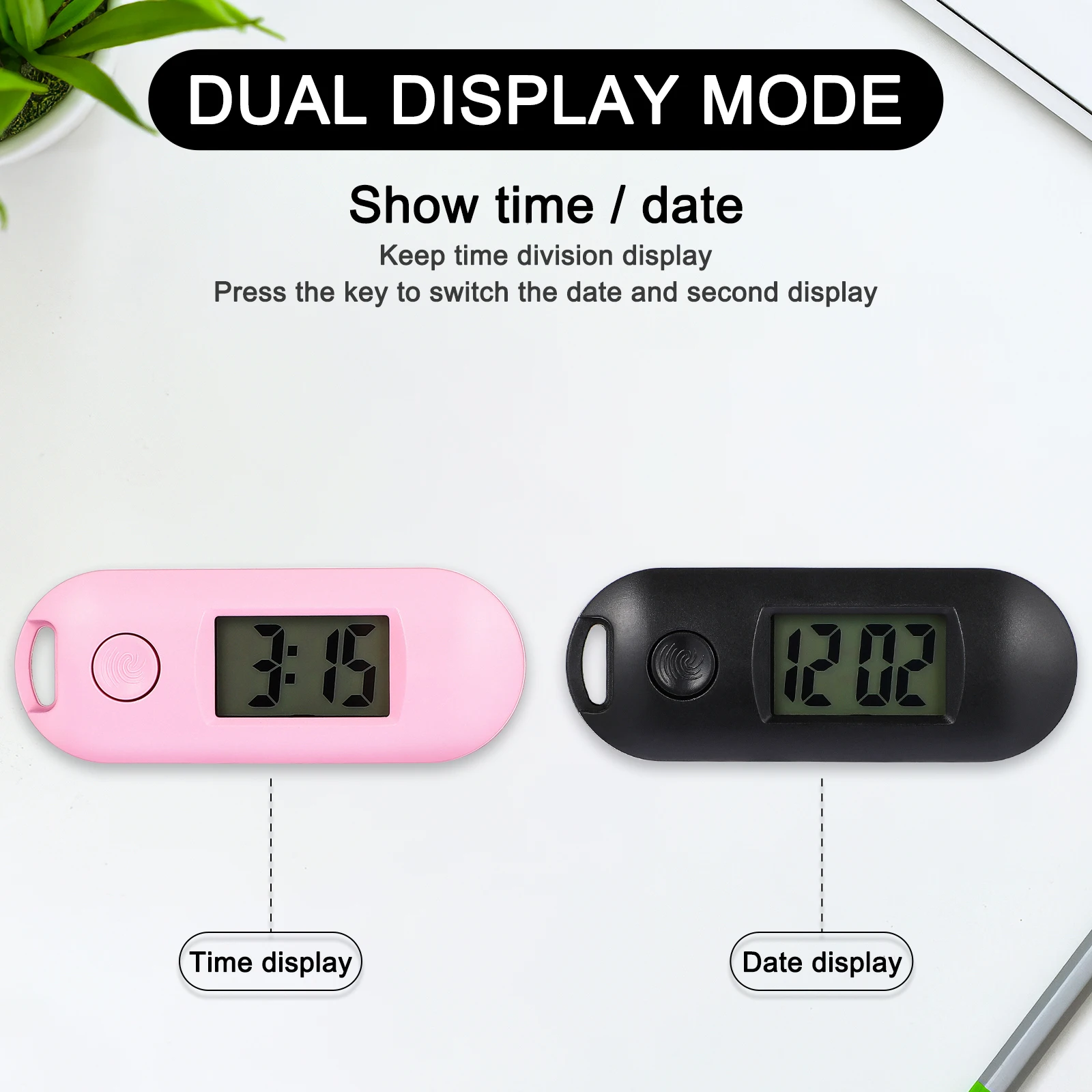

6 pcs Electronic Watches Digital Fob Handheld Keychain Pocket Women Kids Quartz Movement Silent Student Watches LCD Screen