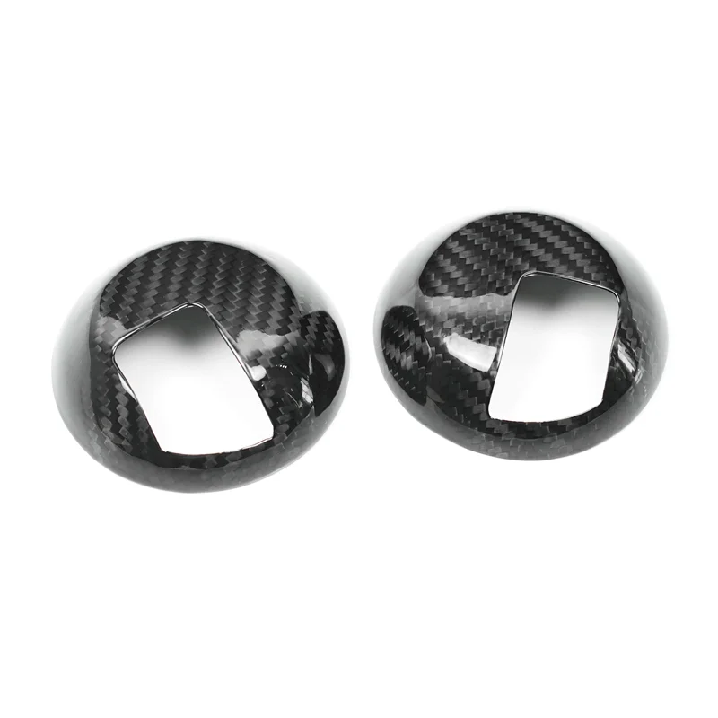 For Fiat 500 Abarth Inside Door Handle Cover Genuine Carbon Fiber 3D Decoration Sticker Interior