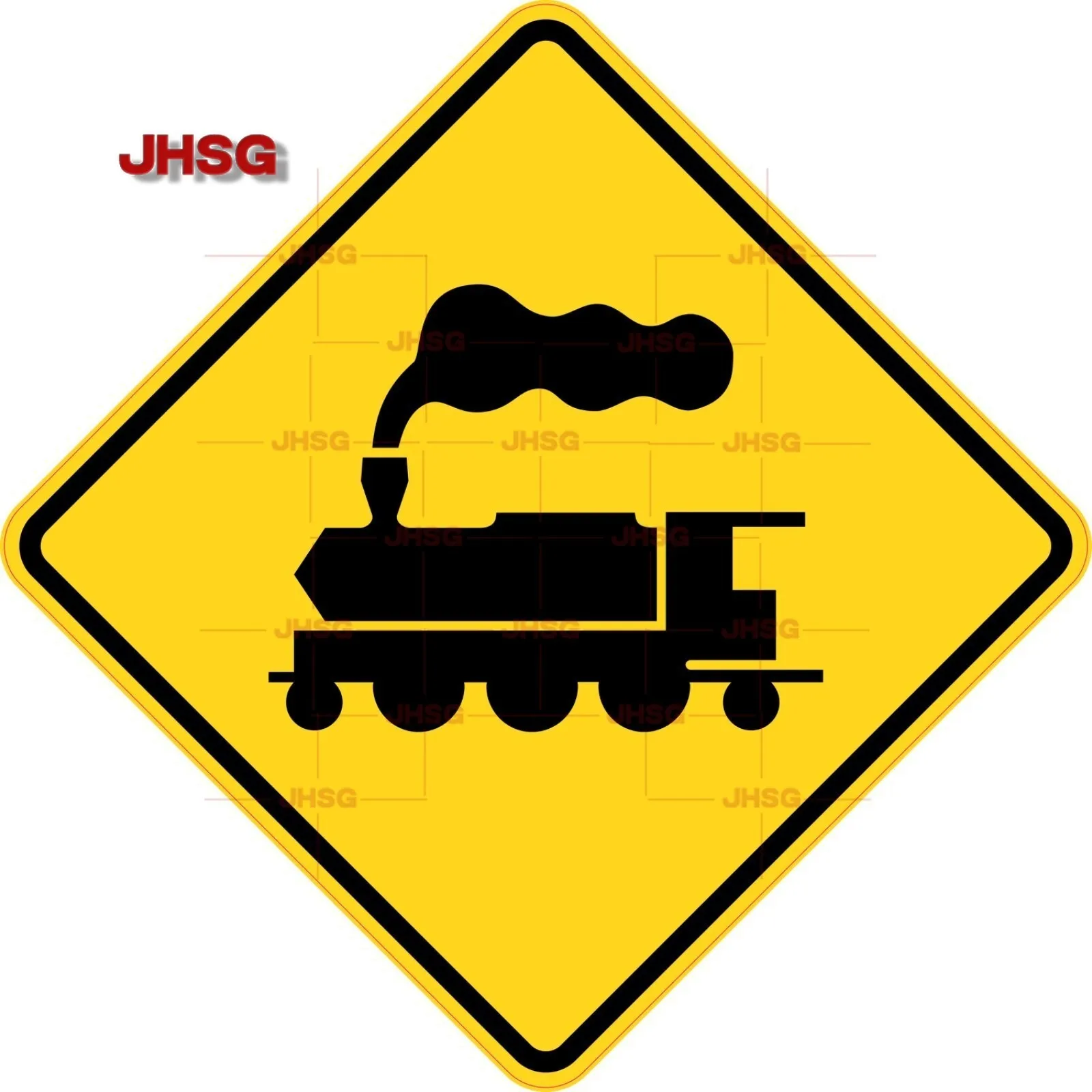 

Train Crossing Yield Sign Vinyl Bumper Sticker Window Decal Multiple Sizes
