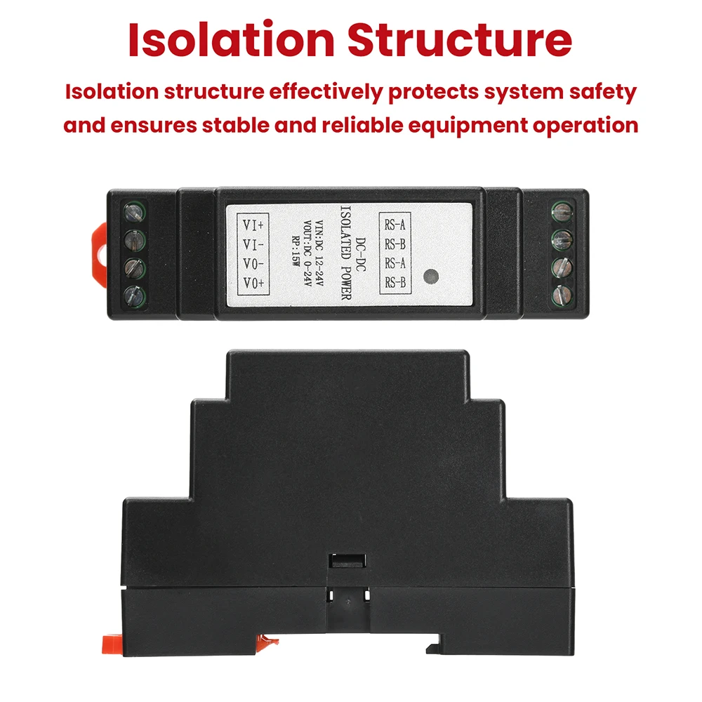 Fonte de alimentação ajustável isolada montada em trilho DC-DC trilho DIN DC12-24V a 0-24V com comunicação Modbus RS485