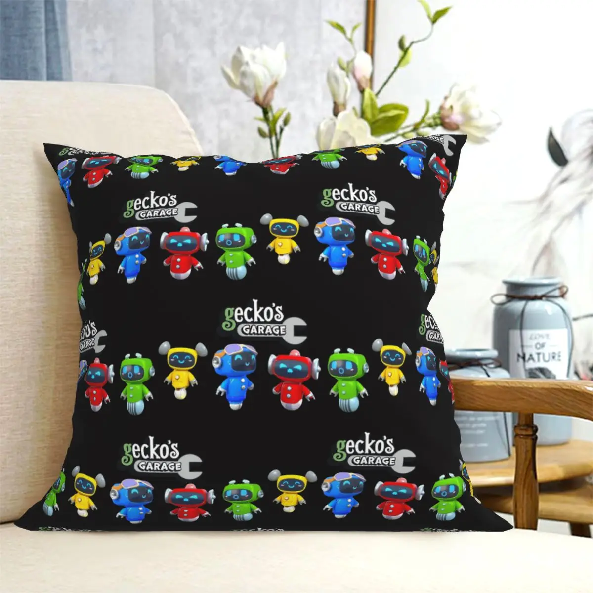 Geckos Garage Square Pillowcase Cushion Cover Pillow Case Throw Pillow Cover for Home Bedroom Car