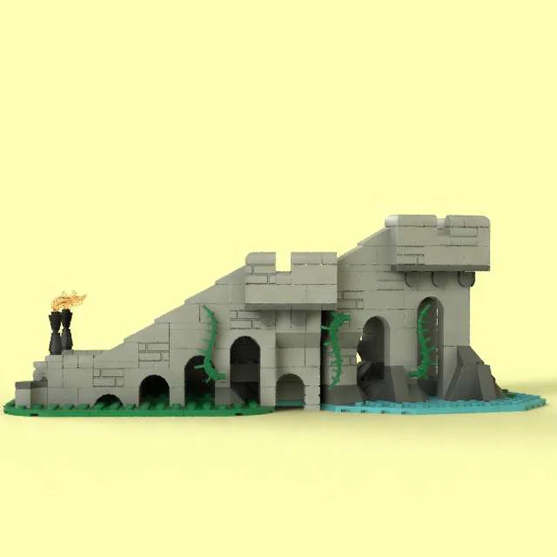 181PCS European Medieval Street View Lion Knight's Castle Ramp model DIY creative ideas child Toy Birthday Gift blocks MOC-10305