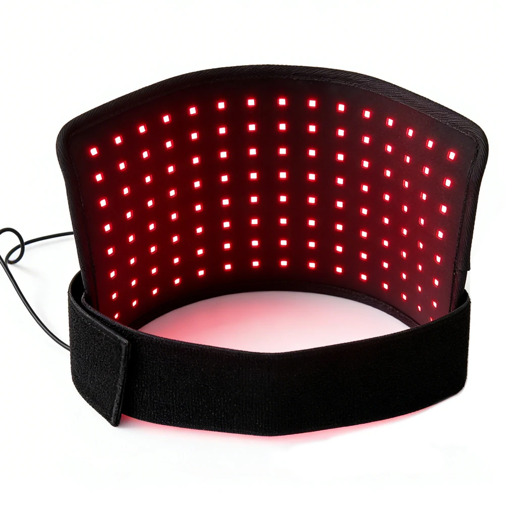 120 LEDs Phototherapy Red Light 850nm 660nm Waist Massage Belt Hot Compress Relaxation Back Pain Relief Body Shaping Weight Loss