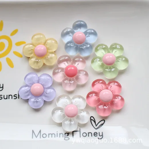 DIY resin transparent five-petaled flower, mobile phone case, hair accessories, water cup, stationery, decorative accessories