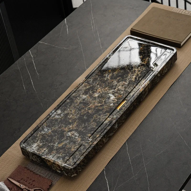Luxury Office Tea Tray Stone Valet Kitchen Chinese Tableware Rectangle Long Tea Tray Living Room Bandejas Home Decorationgs