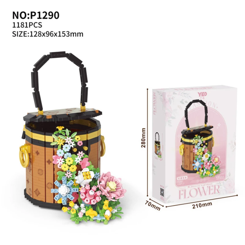 Flower Succulents Building Blocks Bouquet Bonsai Tree Gardens Romantic Bricks DIY Potted Plants Model Kids Kits Toys For Kids