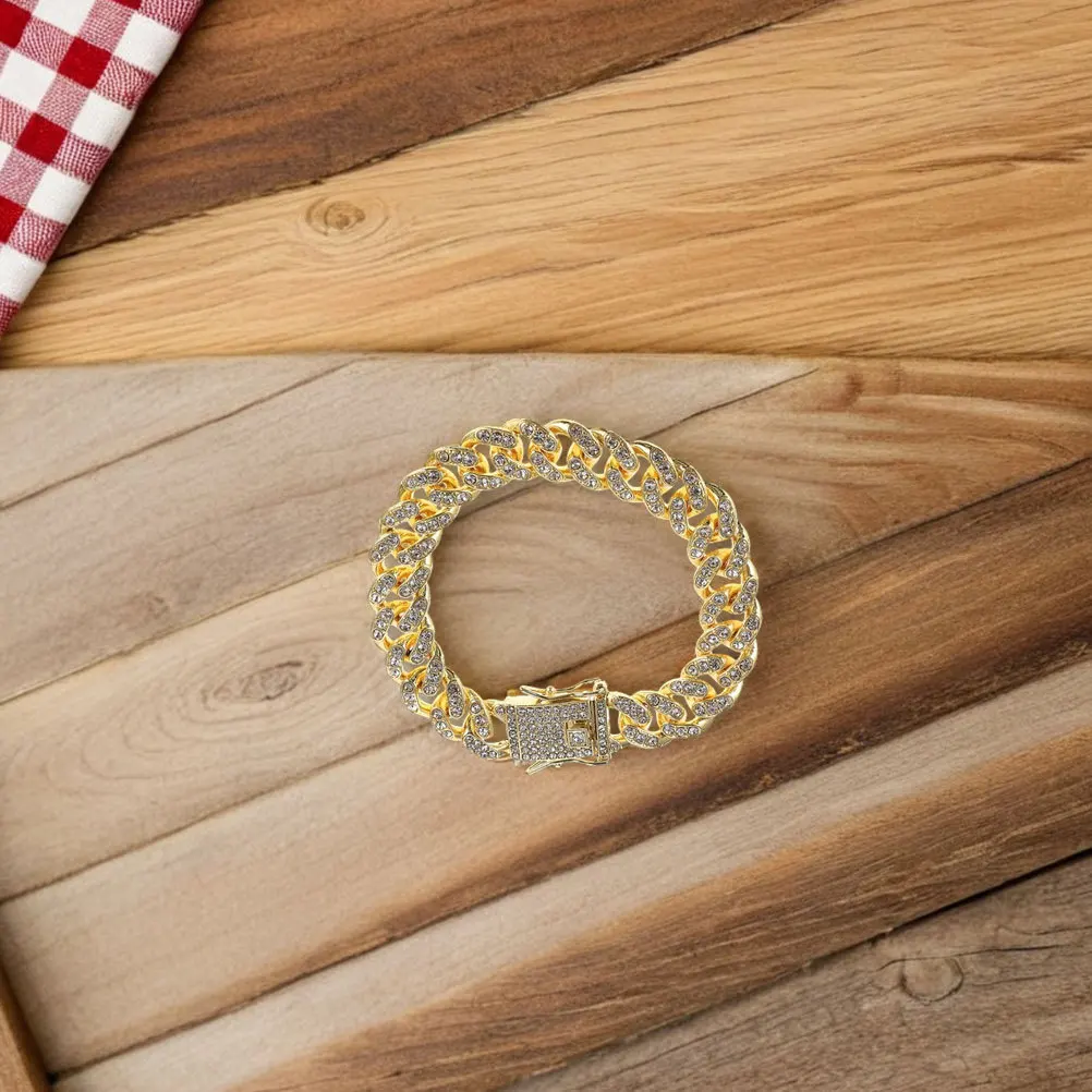 

Fashionable Dog Neck Chain Gold Tone Link Chain for Canine Jewelry Resistance to Rust Ideal for Aggressive Dogs