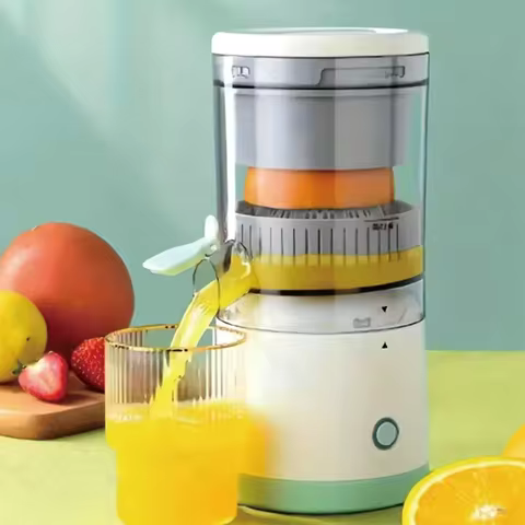 Novo Extrator de Suco Portátil para Casa, Espremedor Elétrico Recarregável por USB, Alta Produção de Suco para Laranja