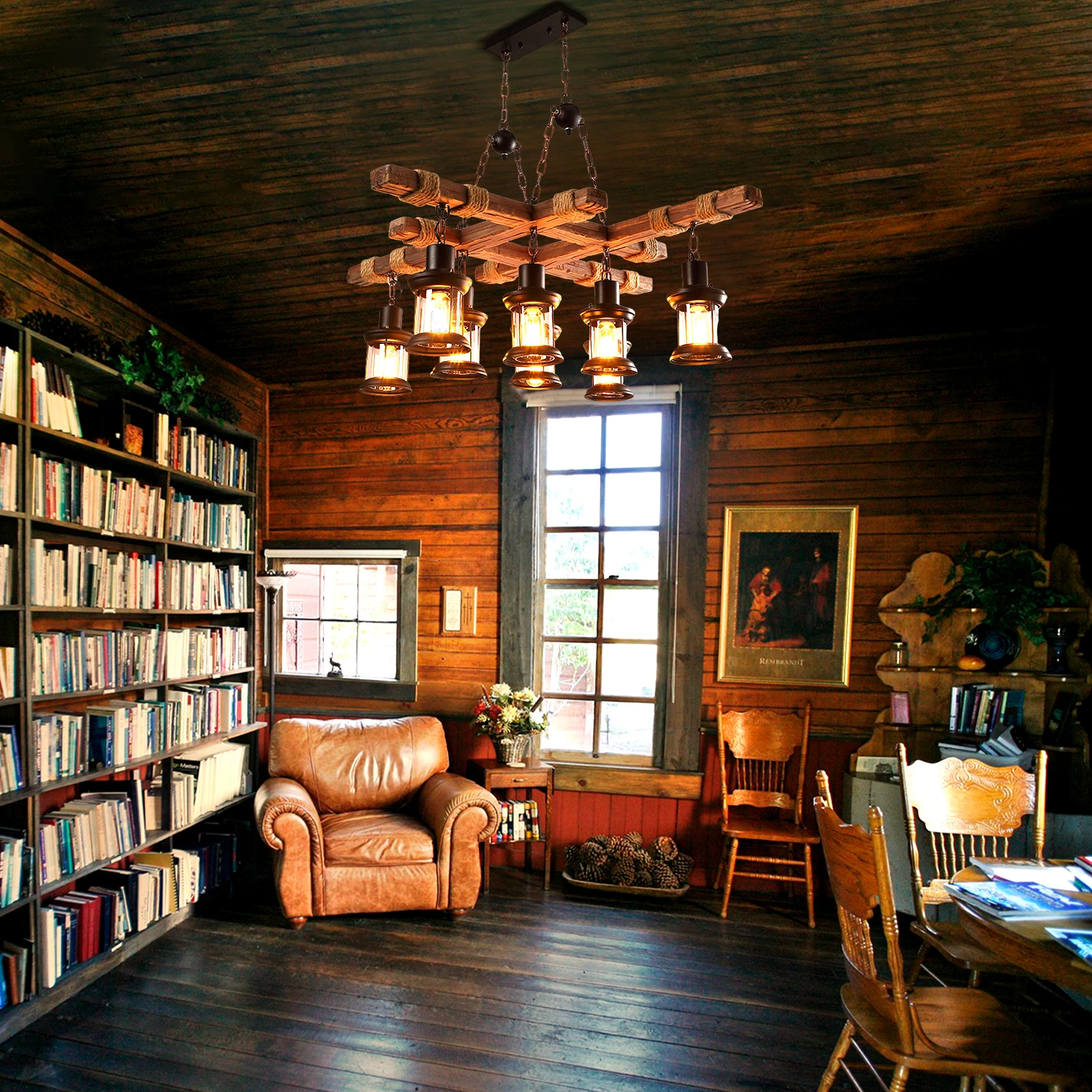 

Винтажная деревянная потолочная люстра Ретро потолочный светильник Антикварная промышленная люстра Барный светильник Винтажные подвесные светильники Блеск США