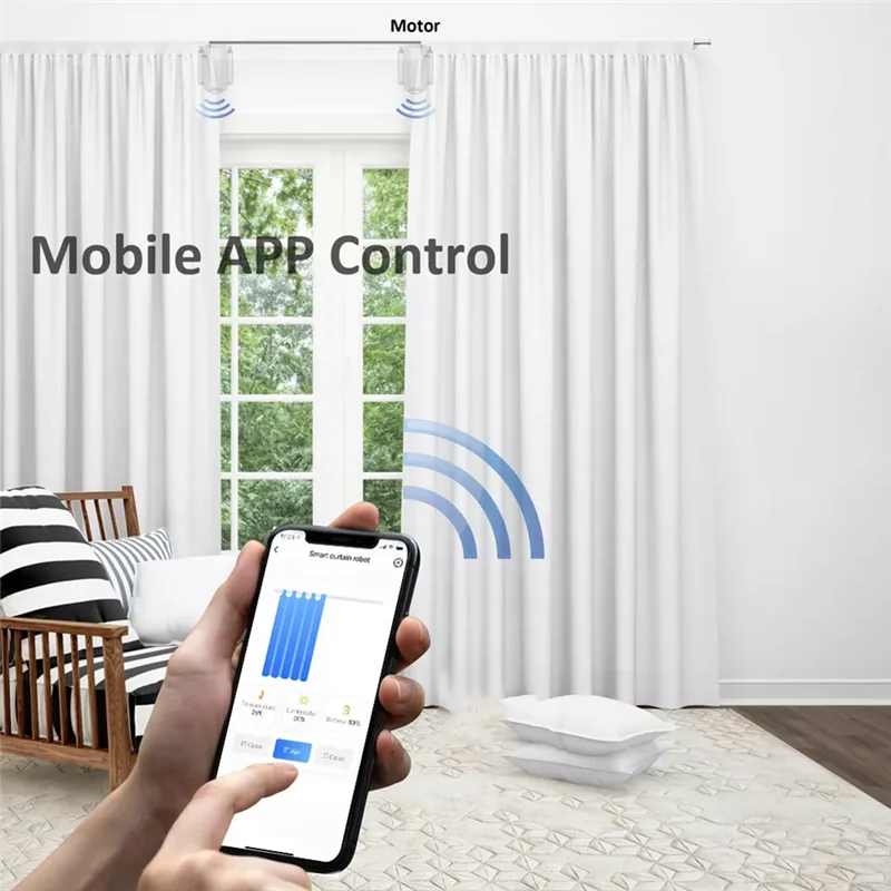 

ABFN-Tuya Smart Automatic Curtain Opener Bluetooth Track Curtains Switch Robot Remote Control For Alexa Google Home