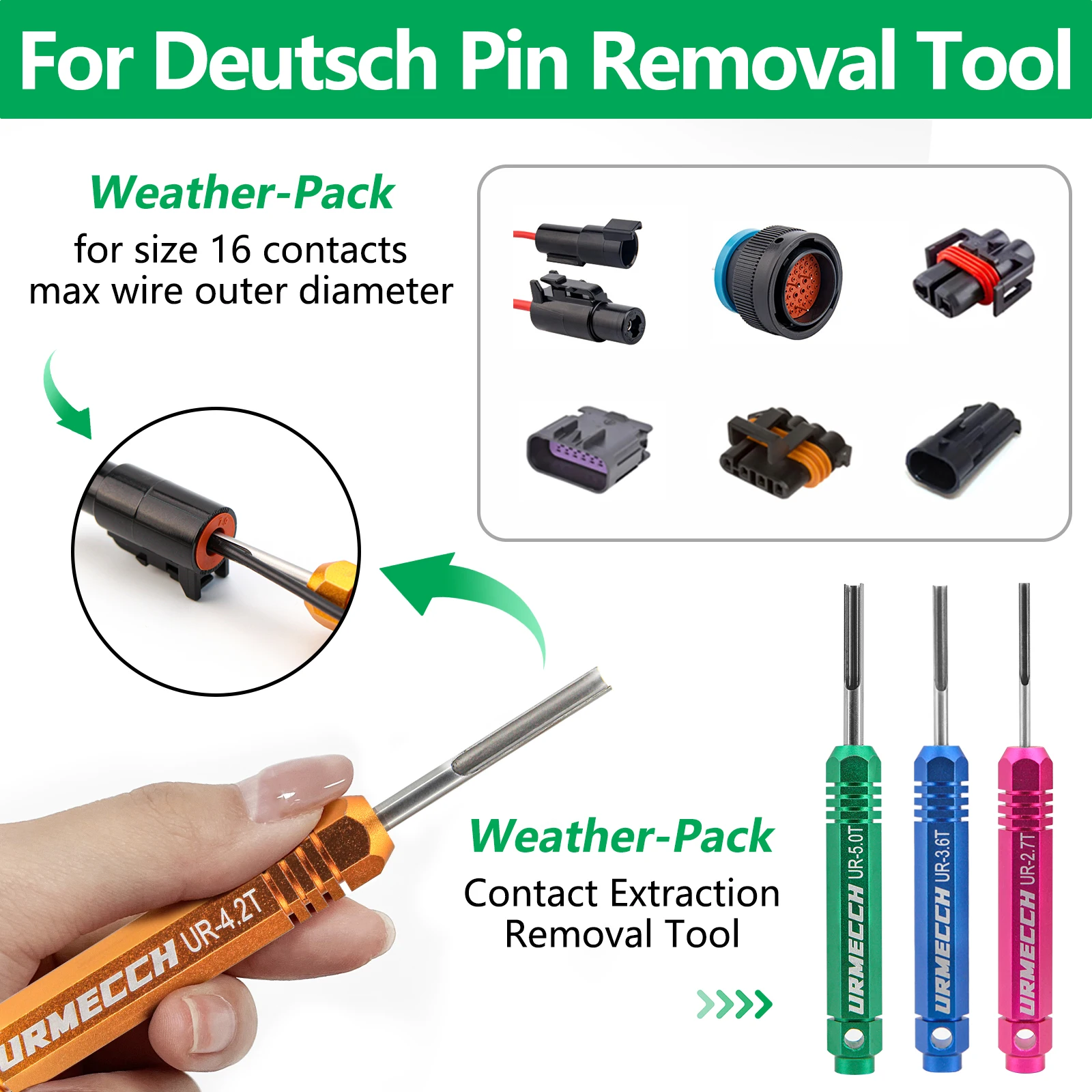 Deutsch Pin Removal Tool Terminal Release Kit for Deutsch DT DTM DTP and HD Series Connectors with 6pcs Flathead Screwdriver Kit