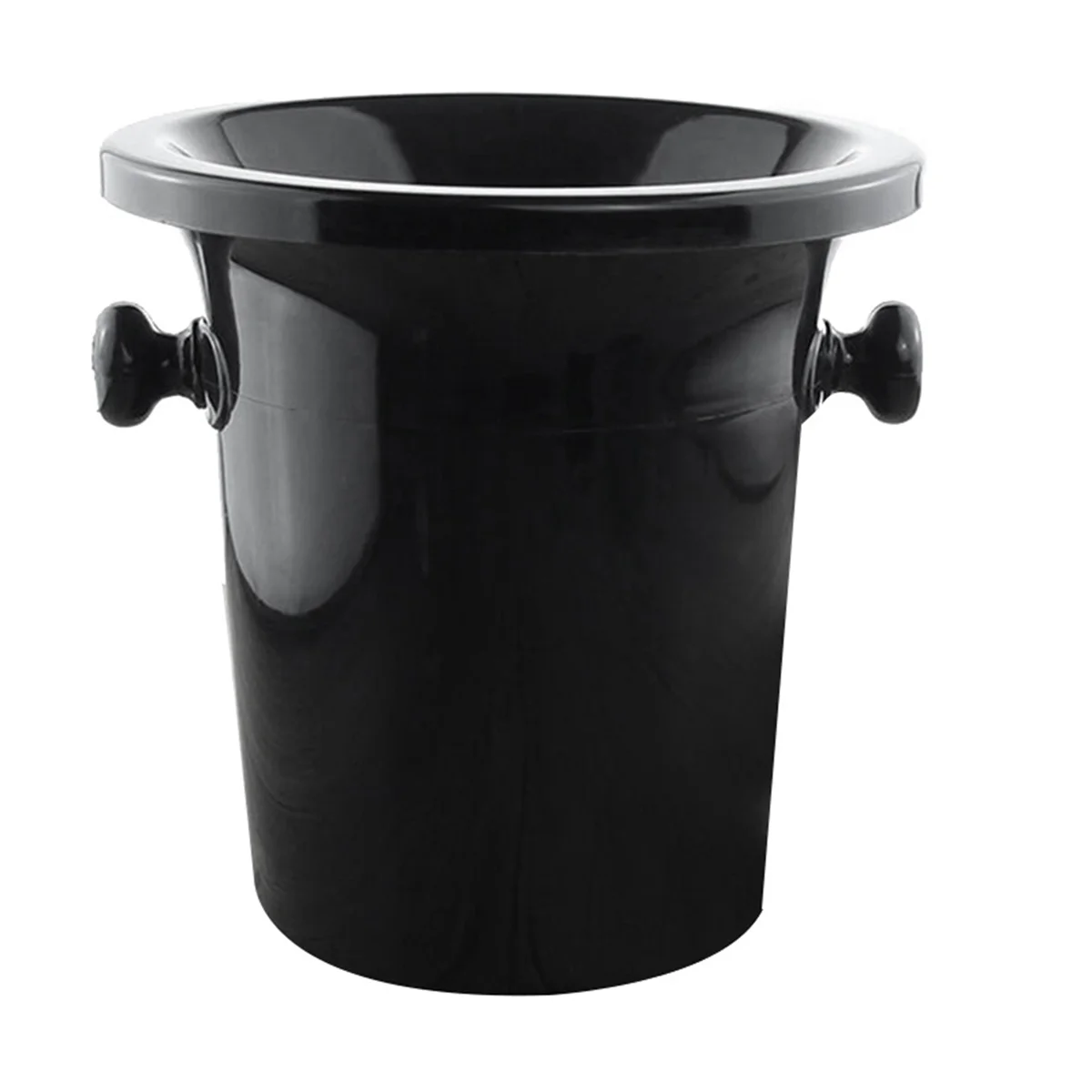 Wine Dump Black Plastic Wine Spittoon - Standard Size with Black Funnel Champagne Bucket