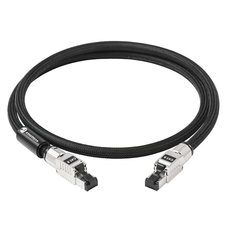 Rj45 CAT8 HiFi Ethernet Cable 6N OCC Conductor Network Cable 40Gbps 2000MHz Internet Patch Cord for Laptop Router