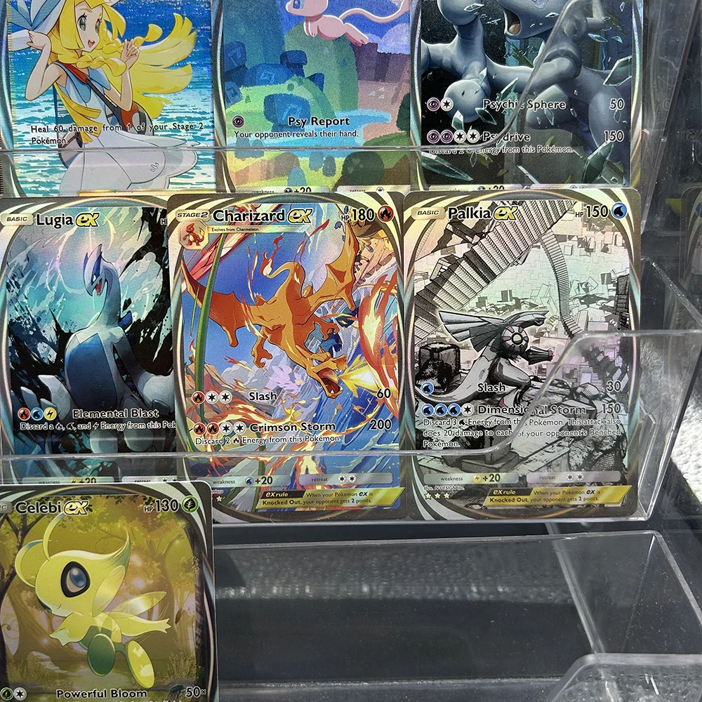 DIY Cartoon TCG Pocket Collection Card Celebi Ex Eevee Ex Dialga Ex Lillie TCG Card Engels Non-Folie Kind gift Speelgoed