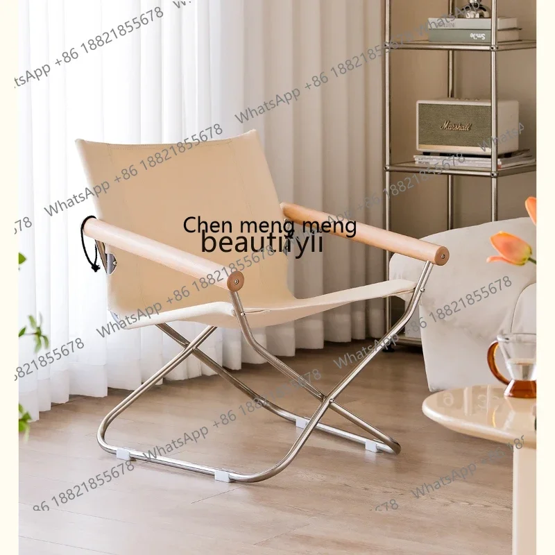 

new styleNordic Balcony Folding Chair Leisure Chair Home Recliner Lunch Break Folding Outdoor Canvas Chair Lazy ss 7304