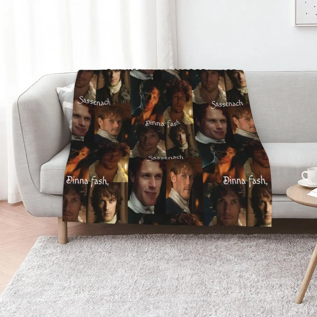 Sam Heughan Throw Blanket Cozy Home Blanket Gift for Christmas Holiday