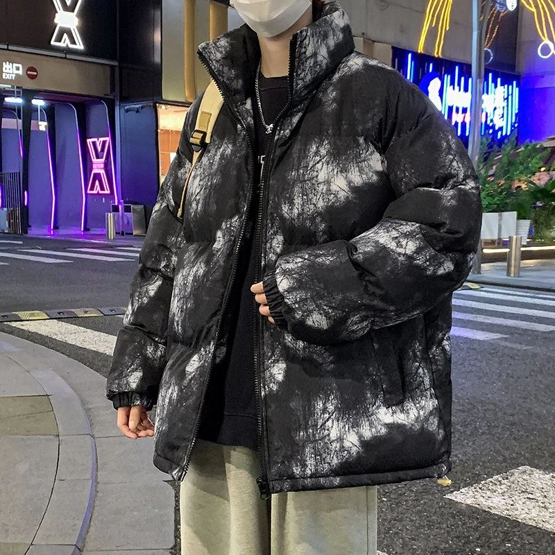 

Fashion Men's Warm Cotton-Padded Jackets Casual 2025 Winter Youth High Streetwear Loose Coat Windproof Thick Top Parkas Clothing