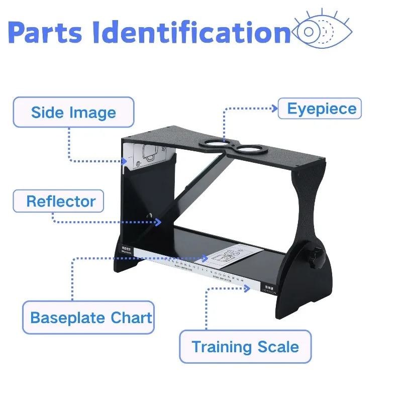 Column Adjustable Visual Obl ique Stereoscope Cheiroscopes, Bare Eye Training Vision Improvement Amblyopia Trainer Double Black