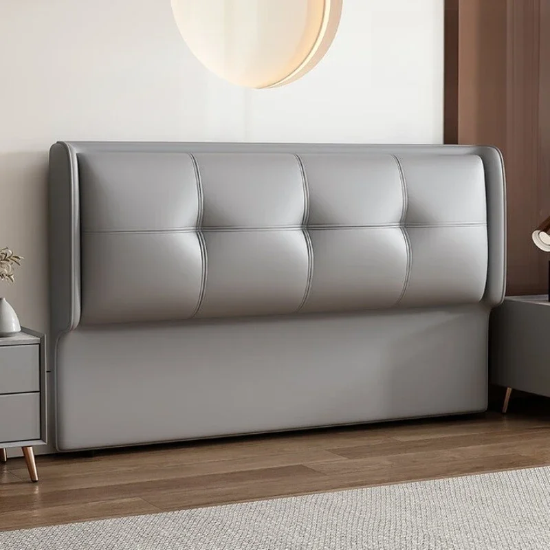High-end leather bedside cushion soft bag double, light gray ecological, back cover with zipper 1800mm * 2000mm