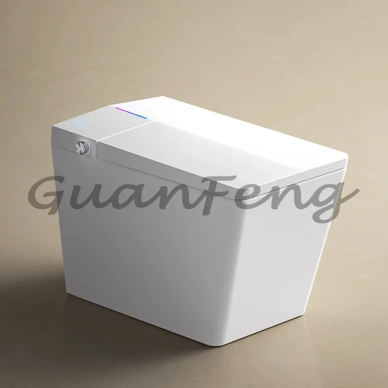 Intelligent Ceramic WC Toilet Automatic Commode with Square Bowl Shape Floor Mounted S/P-Trap Remote Control Included