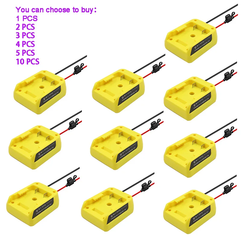 Converter Adapter I/O Switch 30A Fuse For Dewalt 18V 20V/60V DCB609 DCB208 Lithium Battery External Power Supply DIY Connector