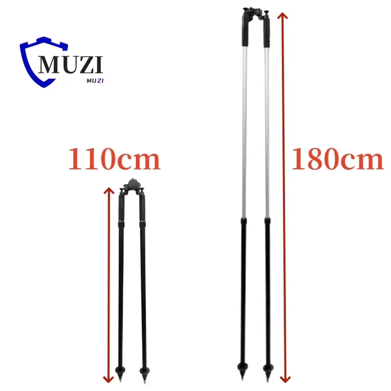 2pcs High Quality 180cm GPS Black Thumb Release Bipod Surveying Pole for Prism Pole Sok Nikon South Total Surveying Station GNSS