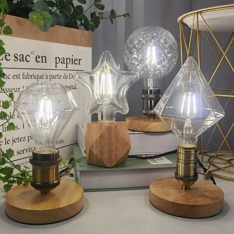 Edison ampoule lampe de Table lustre LED économie d'énergie créative 220V 4W E27 4000K lumière blanche ampoule décorative