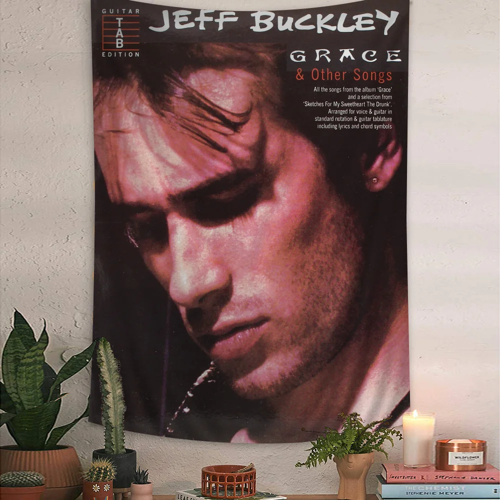 J-Jeff B-Buckley Singer Colorful Tapestry Wall Hanging Hanging Tarot Hippie Wall Rugs Dorm Wall Art Decor