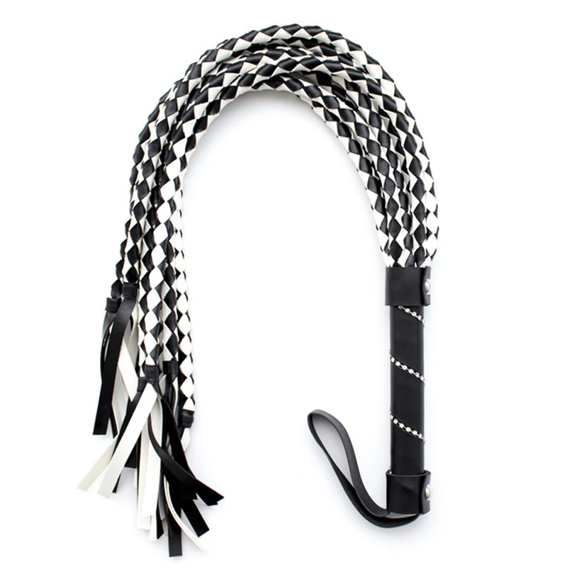 Couro PU Dreadlock Cavalo Chicote com Alça, Chicotes Flogger Equestres, Ensino e Treinamento, Chicotes de Equitação, Alta Qualidade, 71cm