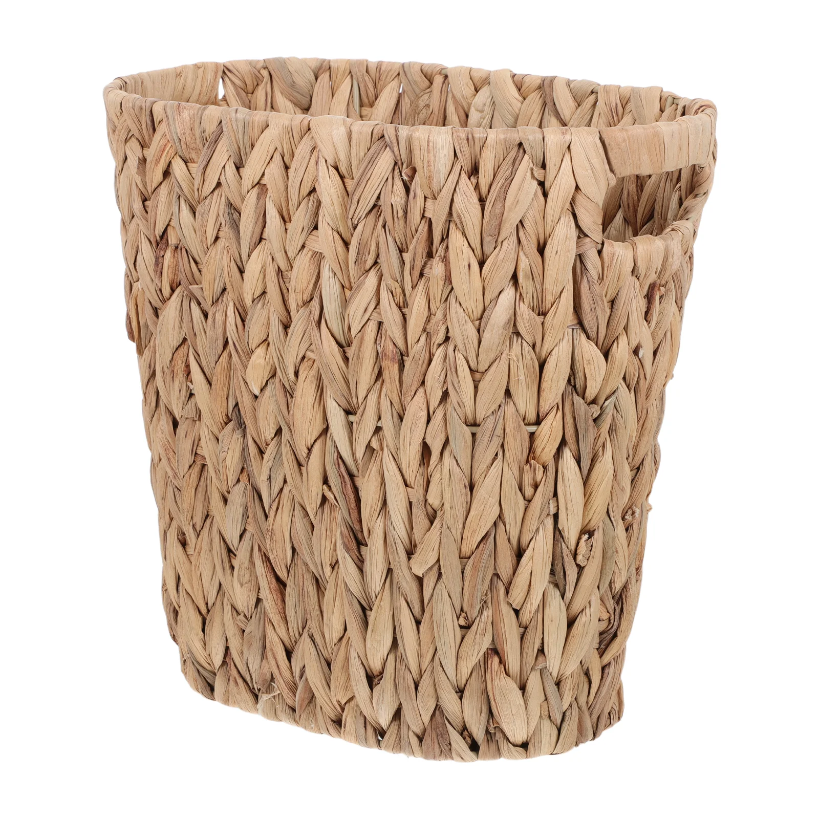 

Wicker Trash Can Handwoven Seagrass Rectangular Rattan Trash Bin with Handles Bathroom Bedroom Kitchen Woven Wastebasket Storage