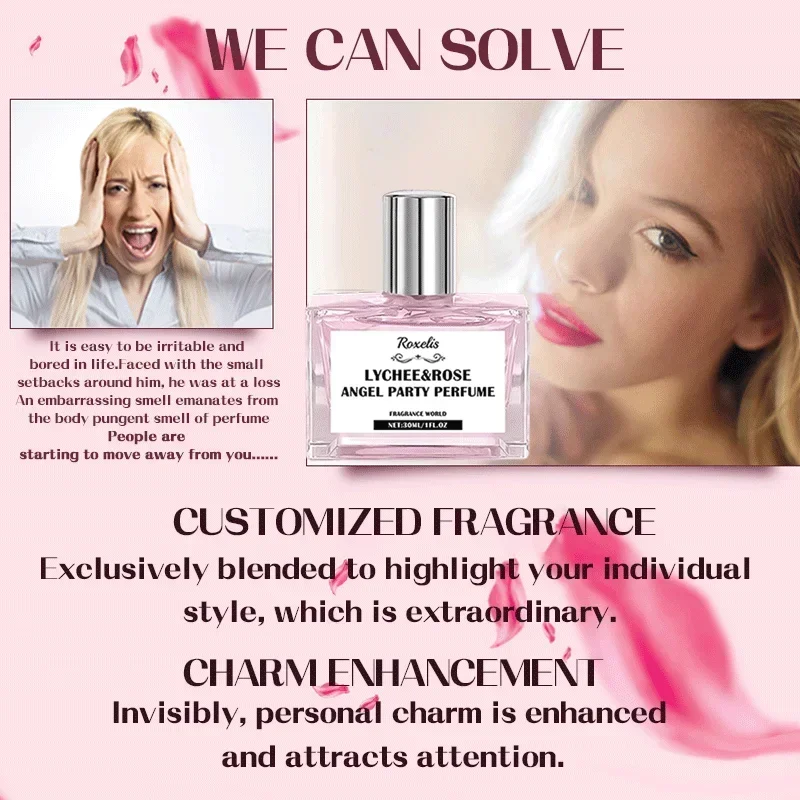 30 ml Pheromon-Parfüm von hoher Qualität, anhaltender Duft für Frauen, Konzentration, Körperspray, Hals, Handgelenk, natürliche, frische