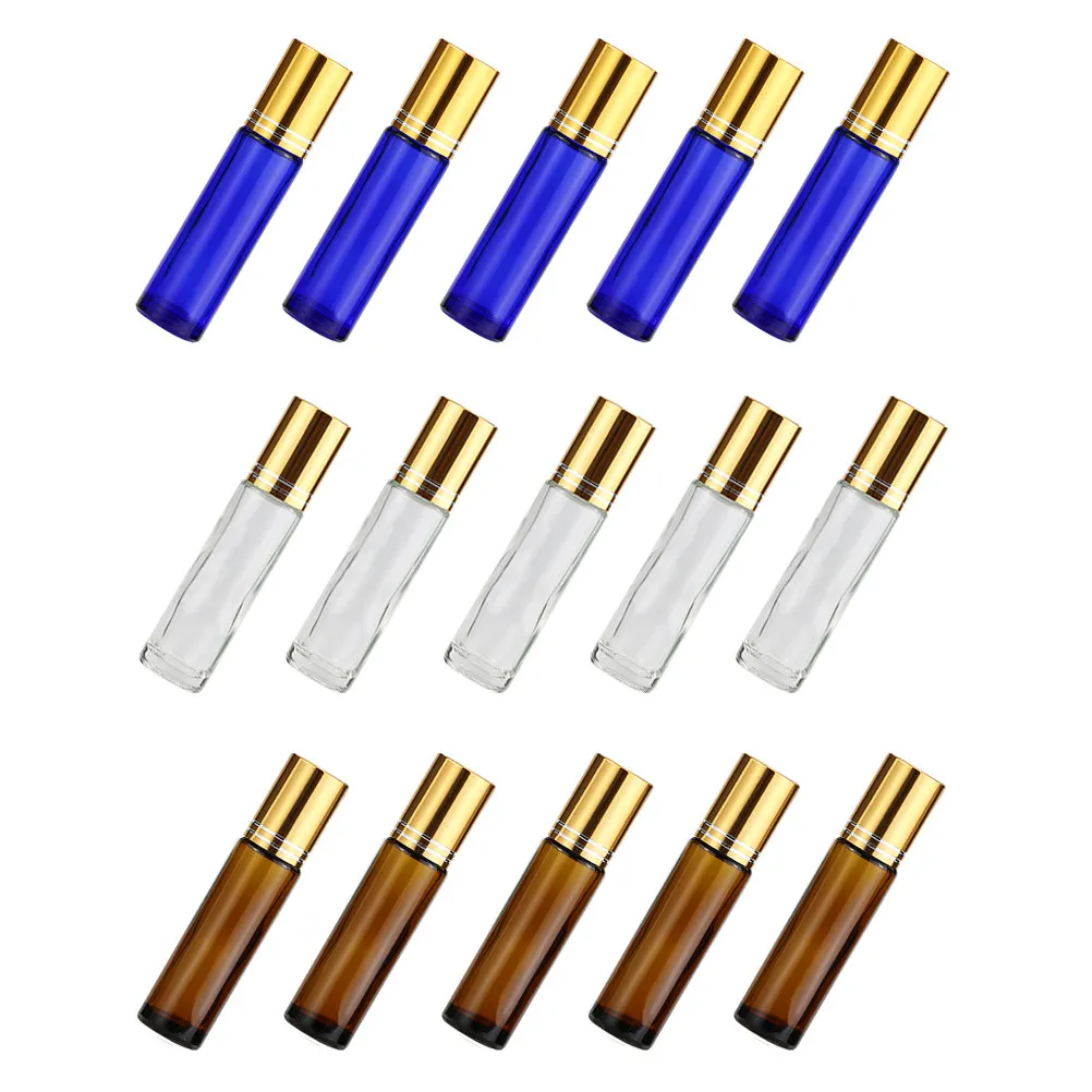 

15Pcs Roller Bottle Essential Oil Bottles 10Ml Portable Refillable Travel Roll on Bottles Leakproof Empty Oil Roller for Perfume
