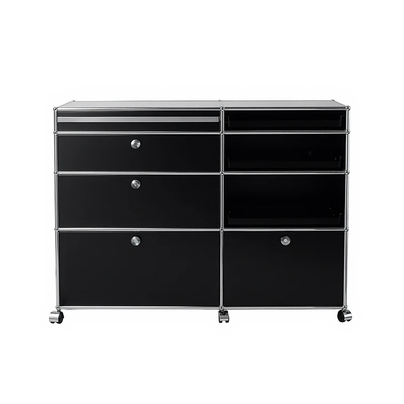 Modular Wall Mounted Side Cabinet Multi-layer Storage Stainless Steel Tableware Cabinet