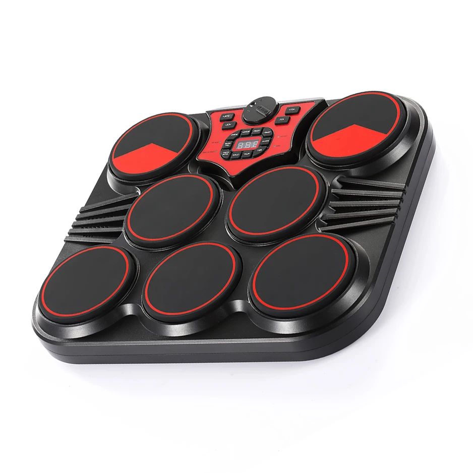 High Quality More Functions Professional Drum Set Electronic Silicone 7 Drum Pads Tabletop Drums