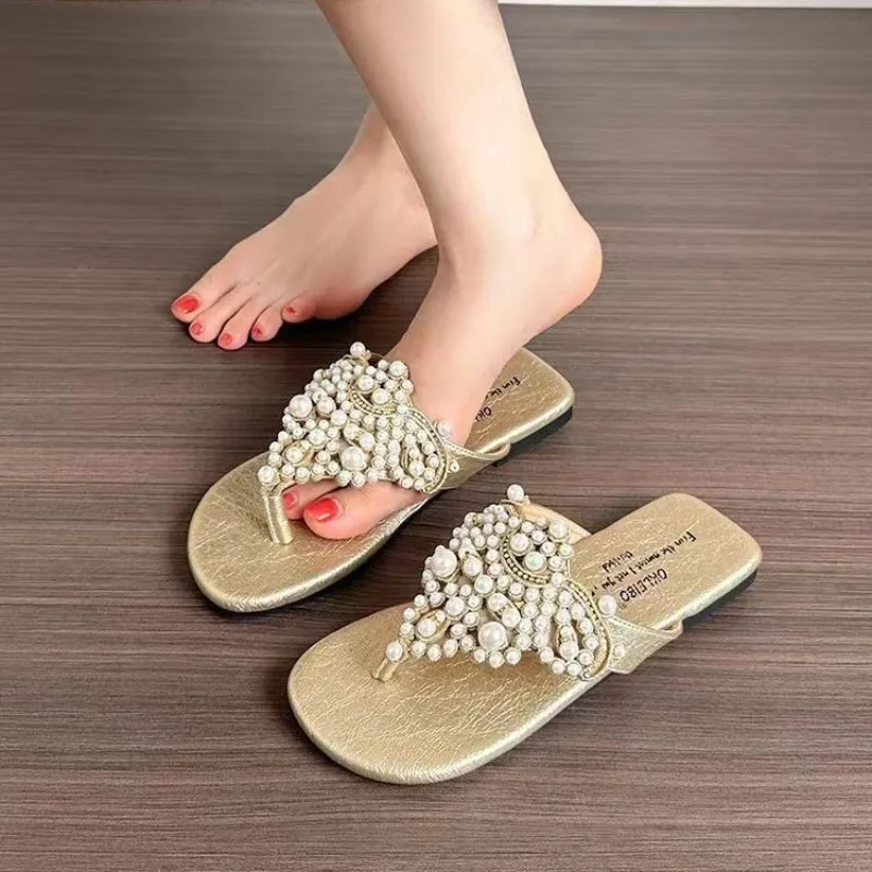 

2026 Summer New Women's Bohemian Outside Wear Flat Toe-in Roman Soft Sole Fashion Sandals