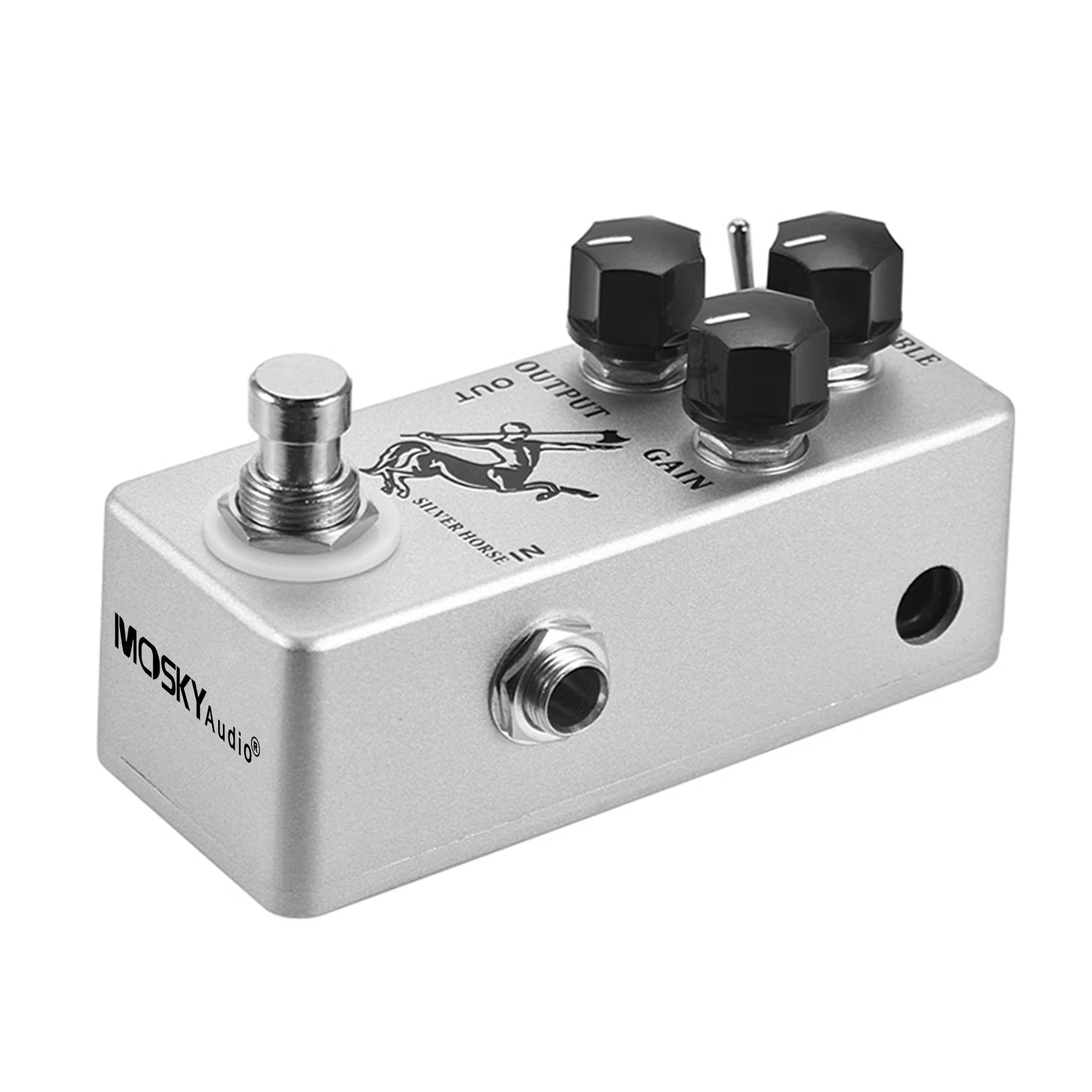 

Electric Guitar Overdrive Pedal MOSKYAudio Silver Horse Overdrive Boost Guitar Effect Pedal Full Metal Shell True Bypass