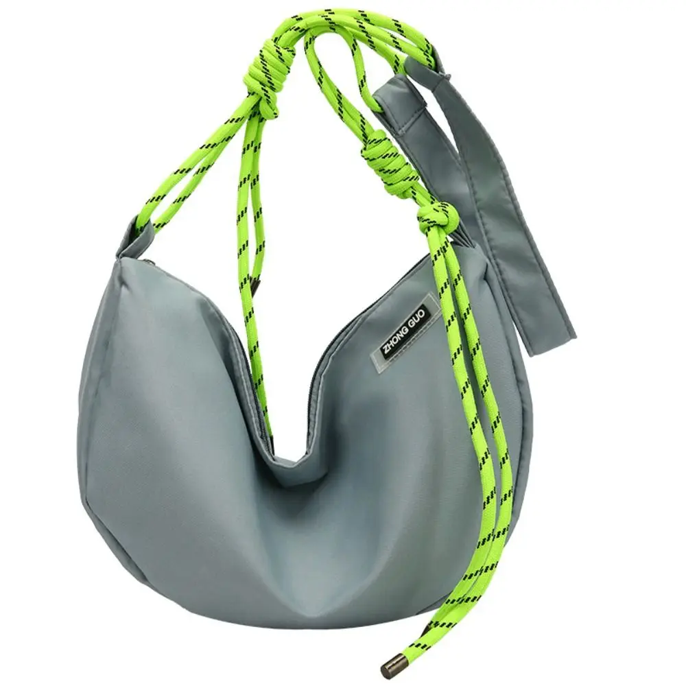 Half-moon Shape Nylon Crossbody Bag Waterproof Solid Color Dumpling Shoulder Bag Shopping Bag Large Capacity Sports Message Bag