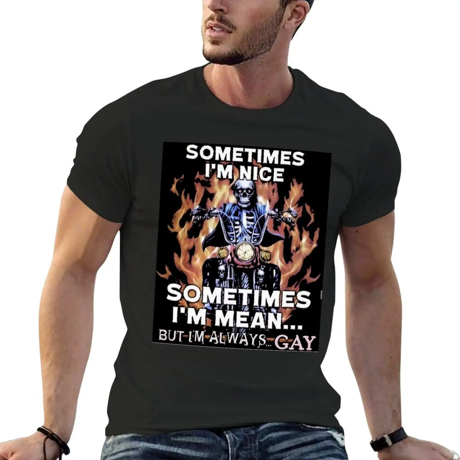 

New Sometimes... But I'm Always Gay Meme T-Shirt funny t shirts boys animal print shirt graphics t shirt mens white t shirts