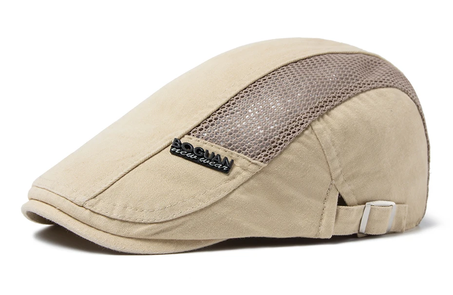 Mesh Cap Baskenmütze Für Männer Mode Brief Label Berets Sommer Baumwolle Atmungsaktive Sonnenblende Frauen Casual Entenschnabel Hut Einstellbar – Detail 9