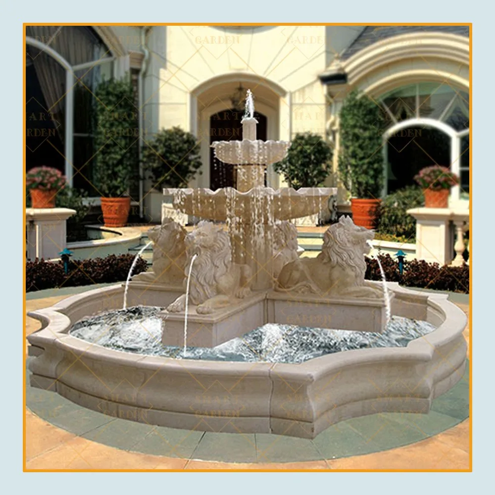 Natural  Carved Outdoor Garden Marble Water Fountain Sculpture for Sale Deposit Only