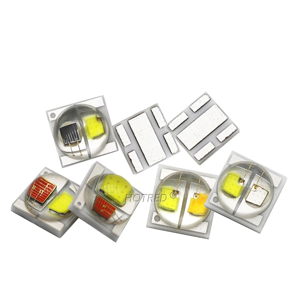 50pcs 3535 Double Color LED Diodes Chip 2W 2x1W White Yellow Red Infrared Green Blue UV Warm White For DIY Bicyle Car FlashLight