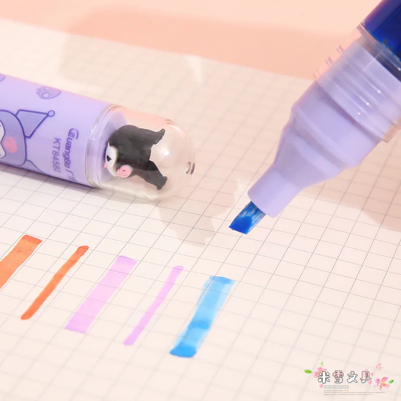 Genuine Sanrio Liquid Cartoon Highlighter With High Appearance Level Creative Color Emphasis Lineation Marker Pen Student Gifts