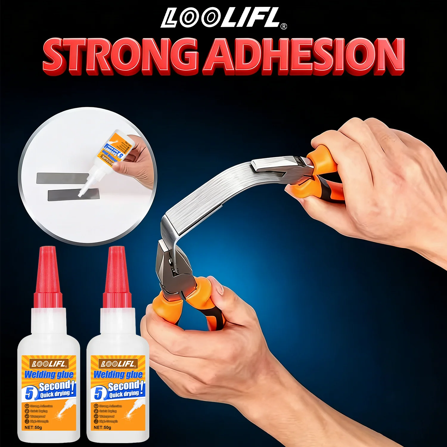 Strong Metal Glue Super Instant Adhesive Cold Welding Glue for Stainless Steel Aluminum Copper Ceramic Plastic Wood Waterproof