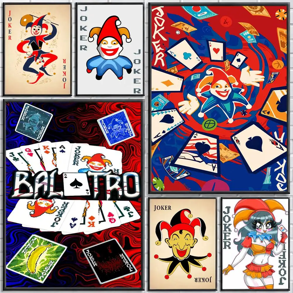 Game Joker B-Balatro retro card Painting Calligraphy Stylish Canvas Poster Wall Art for Home Decor Gift