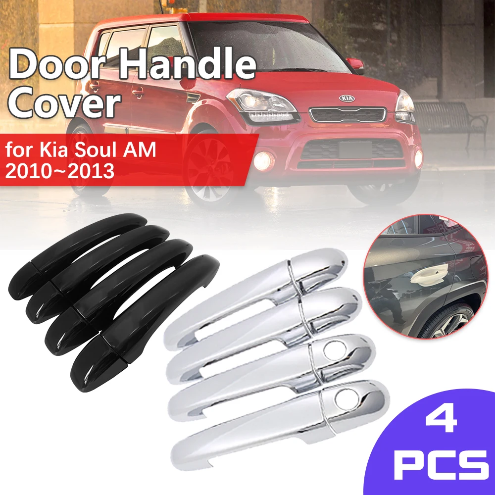 

Углеродное волокно для Kia Soul AM 2010 ~ 2013 2011, черная хромированная накладка на дверную ручку, автомобильный набор, стильная наклейка для ключей автомобиля, аксессуары из АБС-пластика